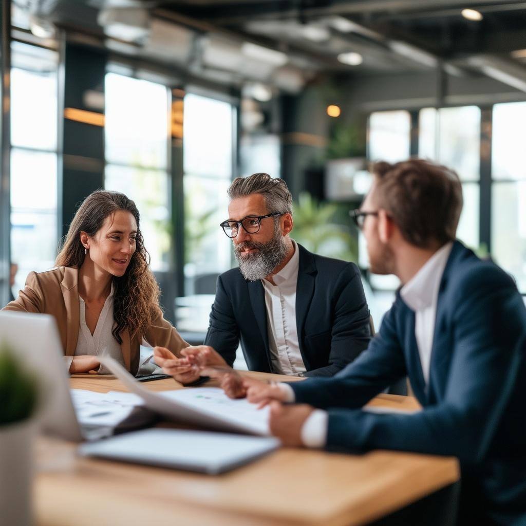 Business owner scheduling a meeting with a fractional sales manager.